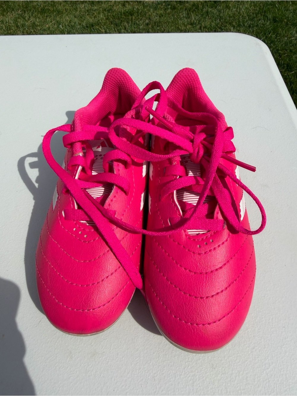 adidas Kids Neon Pink Lace-Up Sneakers